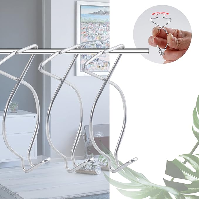 40 Drop Ceiling Hooks for Classrooms & Offices, White Heavy Duty Ceiling Hooks for Hanging Plants & Decorations, Metal T-Bar Hooks for Suspended Drop Ceiling Tiles