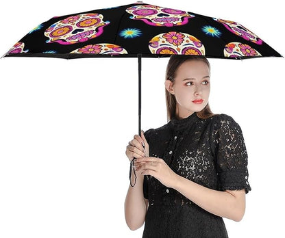 3 Fold Car Umbrella Folding Portable Automatic Umbrella Sunny Rain Sunscreen