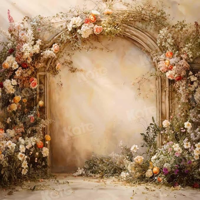 Kate Flower Wall Backdrops Arch Pregnant Wedding Party Supplies Photo Shoot Portrait Photo Background, 10x10ft