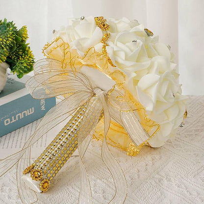 Ochine Bride & Bridesmaid Bouquets - Silk Hand Holding Flower Bouquet for Wedding & Valentine's Day Decor