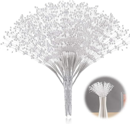XINHUIDALSQ 100Pcs Bridal Wedding Pearl Bouquet Party Decoration Pearl String Beaded Garland – Beads Garlands Wedding Party Decoration DIY Accessories for Christmas (White)