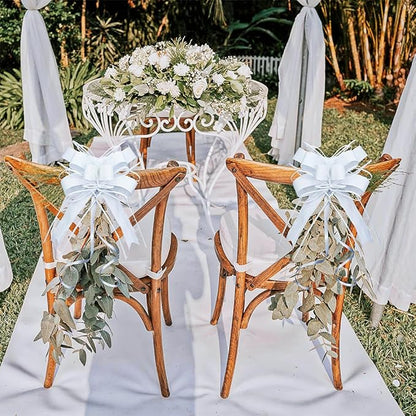 WEWILUCK White Gift Bow, Big White Pull Bows for Gift Wrapping, Wedding, Christmas, Valentine's Day, Presents, Flower Basket Decor(6 inches, 15PCS)