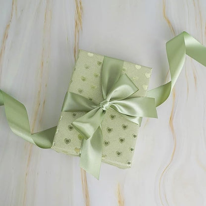 MEEDEE Spring Moss Satin Ribbon 1-1/2 Inch Spring Green Ribbon Lux Double Faced Satin Ribbons by 50 Yards Polyester Satin Ribbons for Crafts, Weddings, Flower Bouquet, Holiday Decorating