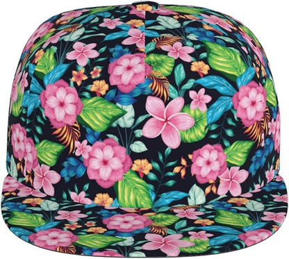 Floral Hawaiian Baseball Hat Adjustable Tropical Flower Snapback Hats Baseball Caps for Women Men