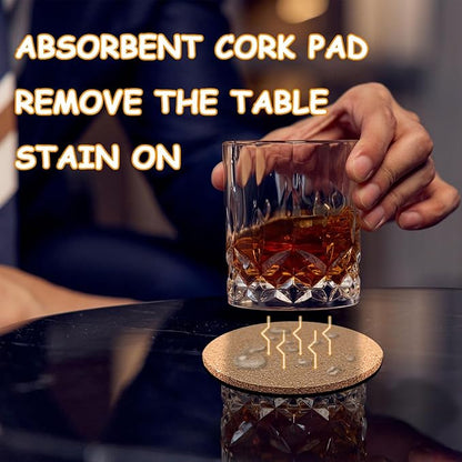 100 pcs Cork Coasters for Drinks, Bulk Blank Coasters DIY Crafts, Non-Slip, Heat-Resistant, Absorbent and Reusable Coffee Coaster for Home Tabletop Decoration (50 Pcs)