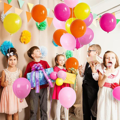 Pink and Orange Balloons Light Pink Hot Pink Yellow Autumn Latex Balloons Pastel Pink Yellow Orange Helium Balloon for Fall Birthday Halloween Thanksgiving Tropical Fire Truck Party Decorations