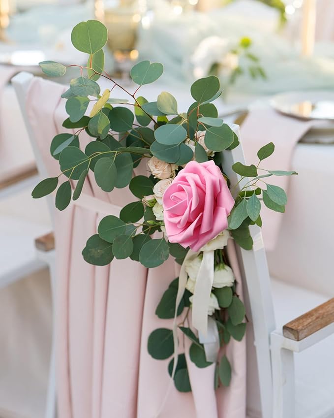 JOYLEX Artificial Flowers Realistic Roses, Real Looking Fake Roses with Stem for DIY Wedding Bouquets Centerpieces Bridal Shower Party Home Romantic Decorations (Dark Pink, Regular 3" - 200pcs)