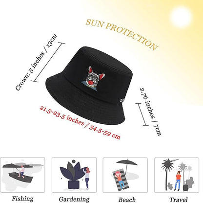 ZLYC Unisex Fashion Embroidered Bucket Hat Summer Fisherman Cap for Men Women