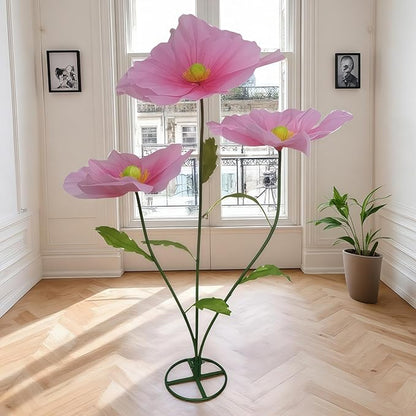 Artificial Giant Flower for Decoration - 5.6 Ft Large Artificial Silk Flower with Stems and Stands - Big Flores Gigantes for Wedding Party Banquet Backdrop Decor, Photography Props Window Display