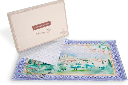 Maison d' Hermine Placemat 100% Combed Cotton Premium Cloth Placemats 13"x19" Washable Place Mats, Home, Kitchen, Dining, Cocktail Parties & Camping -Luberon (Set of 4)