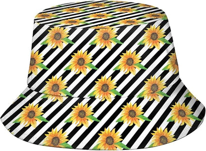 Bucket Hat for Women Men, Summer Print Hat Travel Packable Sun Cap Outdoor Hat for Women and Men