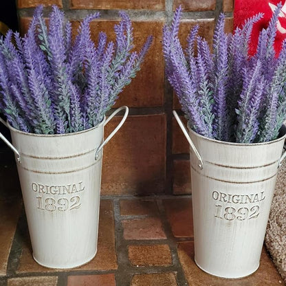 3 PCS 12 Inch Rustic Galvanized Flower Vases, Farmhouse French Buckets for Beautiful Floral Arrangements, Home Decor or Weddings and Events