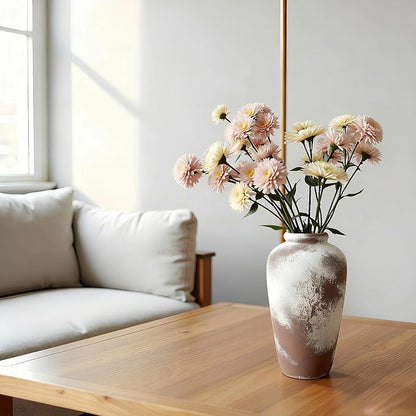 Large Ceramic Vase, 11 inch Minimalist Vase for Home Decor, Handmade Farmhouse Flower Vase for Table Centerpiece, Wedding, Living Room, Kitchen Decoration, Shelf Decor (Rust)