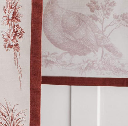 Maison d' Hermine Table Runner 100% Cotton Single Layer Table Runners 108 inches Long for Thanksgiving Christmas Decorations Home Kitchen Dining Party Wedding (Holy Jouy - Red, 14.5" x 108")