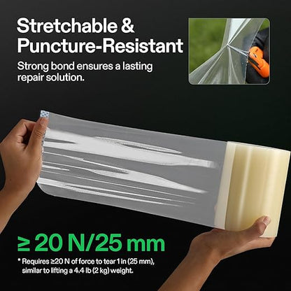 VIVOSUN Greenhouse Repair Tape, 6.3 mil 6" x108' Weatherproof Clear Poly Patch Tape, Heavy Duty Greenhouse Sheeting Coverings Film Tape for Plastic Sheeting and Tents