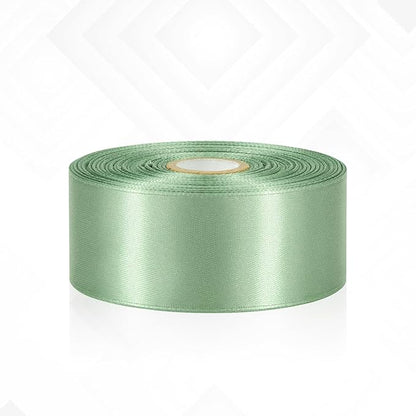 Sage Green Ribbon 1-1/2 Inch 30 Yards, Light Green Satin Ribbon for Gift Wrapping, Flower Bouquet, Crafts, Baby Shower, Christmas, Wedding and Bow Making