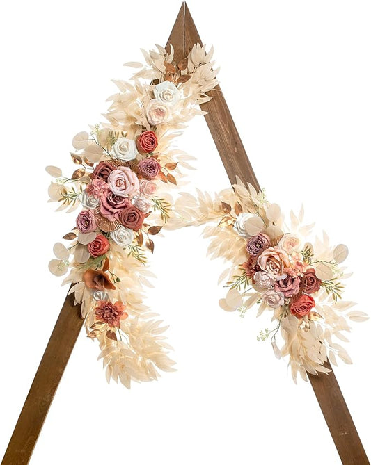 Wedding Arch Flowers, Artificial Flowers for Decoration, Large Flower Swag for Boho Styles Wedding Ceremony Floral Decor - Pack of 2