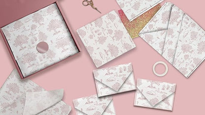 Pro Supply Global Pink Toile Printed Tissue Paper for Valentine's Day Gift Bags or Boxes and Wrapping - Bulk Decorative Art Tissue Paper for Packaging and Gifting | 24 Sheets 20" x 30"