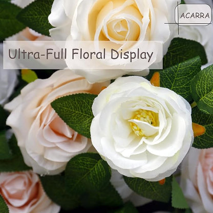 Artificial Flower Wall Panel 4×8 ft (1.2×2.4 m), Realistic Artificial Blooms, Photo-Ready Backdrop for Wedding, Parties & Photo Booth, Assembly-Friendly (Panel Only)
