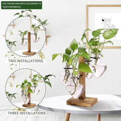 Plants Propagation Stations Plant Terrarium Kit Glass Planters for Indoor Plants House Plant Accessories Gift for Women - 4 Love Bulb Vase