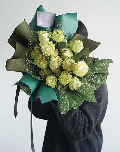 Flower Wrapping Mesh Florist Bouquet Gift Packaging DIY Snow Dot Yarn Floral Bouquet Craft Net Paper Florist Supplies 1Roll 19.7inch x 4Yard (Coffee)