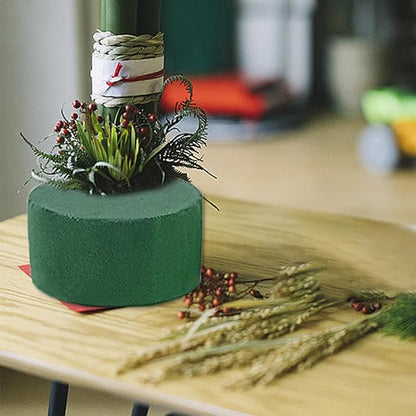 Gree Floral Foam Blocks - Round Green Foam Blocks for Artificials | Versatile Flowers Block for Fresh & Artificial Flower