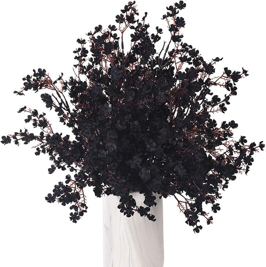 15PCS Artificial Baby Breath Flowers Fake Silk Real Touch DIY Floral Bouquets Decor Wedding Party Decoration Arrangements-Black