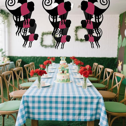 Preboun 15 Pcs Wizard Party Hanging Monkey Decorations, Halloween Hanging Monkey Banner Halloween Ceiling Decor for Classroom Pink and Black Wizard Party Decoration(Rose Pink,Funny)