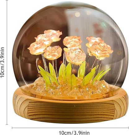 Light Up Rose in A Glass Dome - Valentines Day Gifts for Her, Birthday Gifts for Women, Rose Flower Lamp Night Light, Battery-Powered