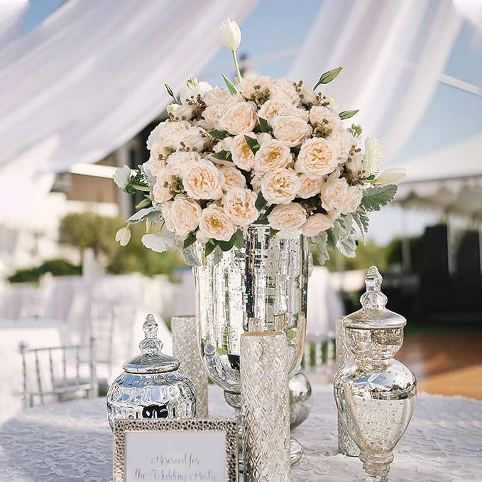 Artificial Peonies Silk Flowers, Beige Faux Peony Bouquet 4 Bundles Florals Arrangements Decor for Farmhouse Home Boho Wedding Table Centerpiece, Fake Plastic Flowers Bulk for Vase Decoration (Beige)