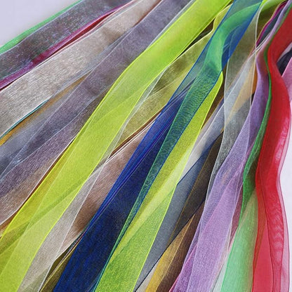 Chenkou Craft Solid Organza Ribbon Assorted 24 Yards Craft Bow Party Decoration Packing Ribbons (Mix, 3/4"(20mm))