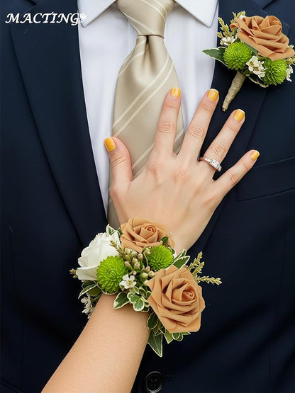 MACTING 60PCS Artificial Flower Roses Real Touch Fake Flowers with Stem Foam Roses for DIY Wedding Bridal Bouquet Table Centerpieces Party Wreath Home Fall Thanksgiving Decorations(Gold Yellow)