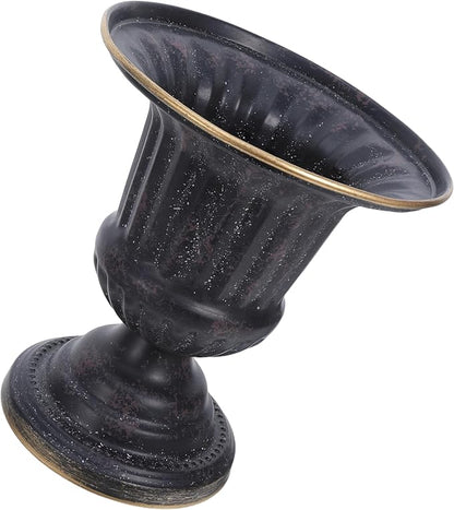 Generic Metal Vase: Urn Planter Flower Arrangement Pots - Indoor/Outdoor Pedestal Planter - Metal Urn Vase Table Centerpieces - Floral Arranging Supply