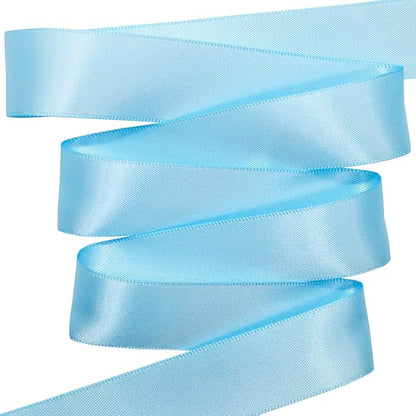 Morex Ribbon Double Face Satin Ribbon 7/8" X 50 YD Blue Topaz Ribbon for Gift Wrapping, Birthday Gift Cards, Satin Dress for Women, Silk Ribbons for Crafts, Wedding Gifts for Couple