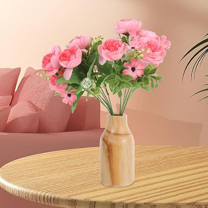 Rustic Wooden Flower Vase Pine Wood Vase for Dried Flower Container, Office, Table Centerpiece, Home Decoration