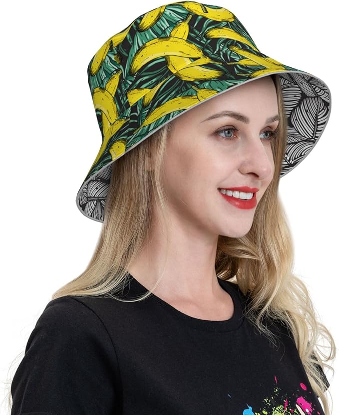Bucket Hat Beach Summer Sun Hat Reversible Fisherman Hats Double Sided Wearing for Women Men Boys Girls