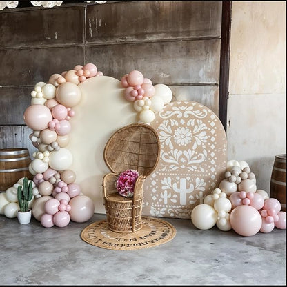 Dusty Pink Balloon Arch Kit, 122Pcs Dusty Pink Ivory Sand White Matte Balloons for Girls Boho Birthday Bridal Wedding Engagement Neutral Baby Shower Anniversary Party Decorations
