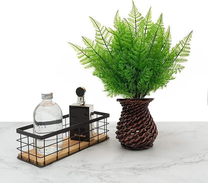 Artificial Fern Plants, PASYOU Fake Greenery Shrubs Plastic Bushes Grass Shrub Leaves Bush Home Indoor Outdoor Garden Verandah Wedding Party Décor Table Arrangement Decoration Planter Filler 4 Bunches