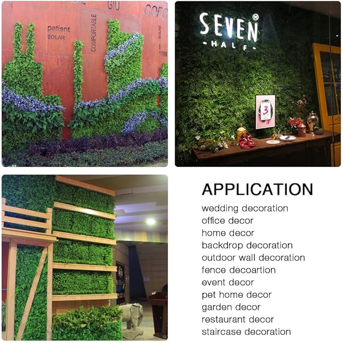 ULAND Artificial Hedges Panels, Topiary Fence Screening, Faux Greenery Grass Backdrop, Outdoor Privacy Wall Garden Fence Decoration, Pack of 12pcs 20"x20"