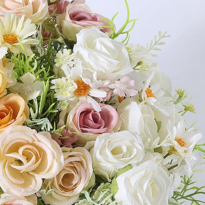 Artificial Flowers 3 Pack Artificial Fake Flowers Bouquet Wedding Bouquets Decorations Plastic Floral for Party Home Décor