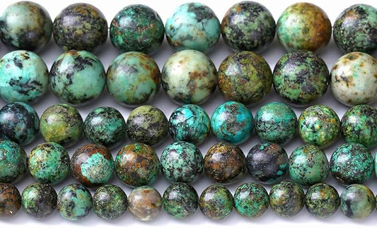 6mm 60pcs Natural Stone Green African Turquoise Spacer Loose Beads for Jewelry Making DIY Bracelet Necklace