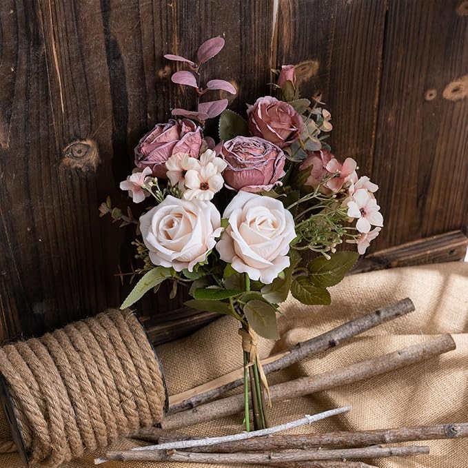 Small Artificial Fake Faux Flowers Silk Flower for Autumn Table Arrangements Fall Bouquets