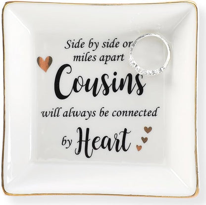 HOME SMILE Ceramic Ring Dish Jewelry Tray for Mom Sister Friends