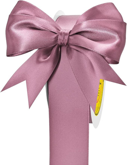 Double Face Rose Mauve Satin Ribbon 1-1/2 inch X 50 Yards Polyester Rose Mauve Ribbon for Gift Wrapping Very Suitable for Weddings Party Hair Bow Invitation Decorations and More