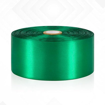Green Satin Ribbon 2 Inch 60 Yards, Solid Polyester Fabric Ribbon for Crafts, Gift Wrapping, Christmas, Flower Bouquet, Bows, Wedding and Festival Decor