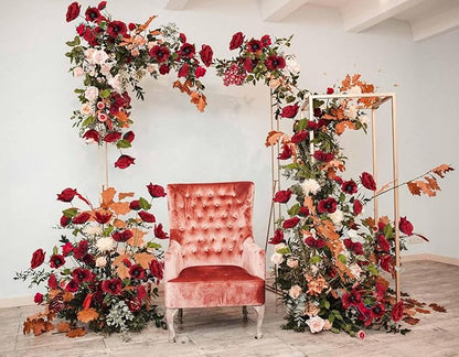 30 Heads 6 PCS Red Poppy Flowers Artificial Flowers Silk Flowers 32 in Poppy Flowers for Wedding Home Party Table Centerpiece Arrangement Decoration (Red)