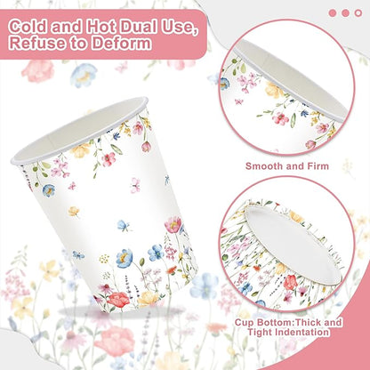 152Pcs Floral Birthday Party Supplies With For Baby Shower Birthday Picnic Wedding Party Decorations Serves 24 Party