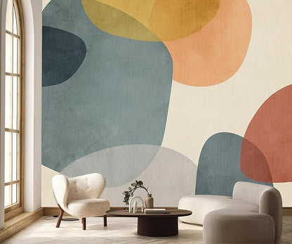 PYFFYP- Abstract Geometric Bohemian Wallpaper murals for Bedroom(Not Peel and Stick)