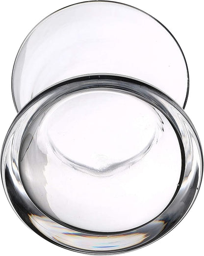 WGV Unique Bouquet Vase Bulk, 5.5" W, 5" H, Clear Short Hurricane Concaved Gathering Glass Floral Candle Holder, Home Wedding Event Decor, 12 Pieces (VHV0505)