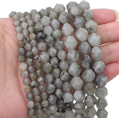 Faceted Natural Spectrolite Stone Round Beads 10mm 36cm/Strand for Jewelry Making